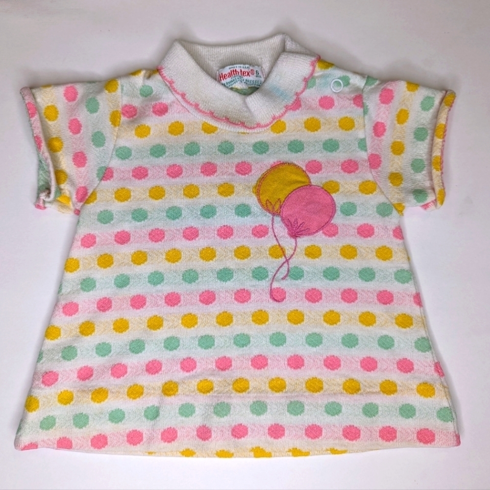 Vintage Healthtex Shirt Baby Balloon Applique Health Tex